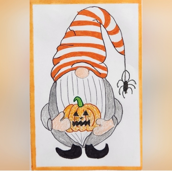 Original Art Work by Seller Jack o Lantern Gnome Business Cards - Picture 3 of 3